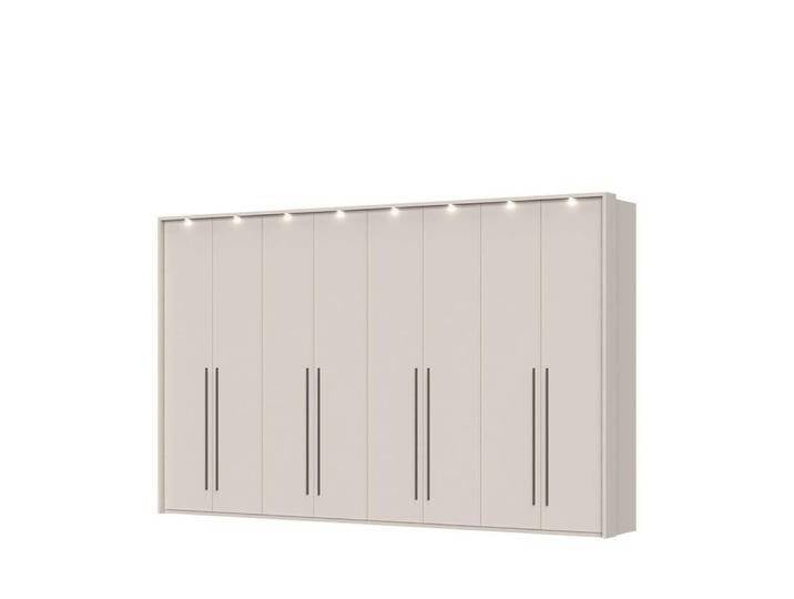 Drehtürenschrank PLACES OF STYLE Opera mit oder ohne Kranz inkl. LED-Bel.,B 227,272,317 oder 362 cm , cashmere, B:367cm H:226cm T:60cm, FSC-zertifizierter Holzwerkstoff, MDF, Schränke, UV lackiert, Soft Close Funktion, Höhenverstellbare Füße von BAUR