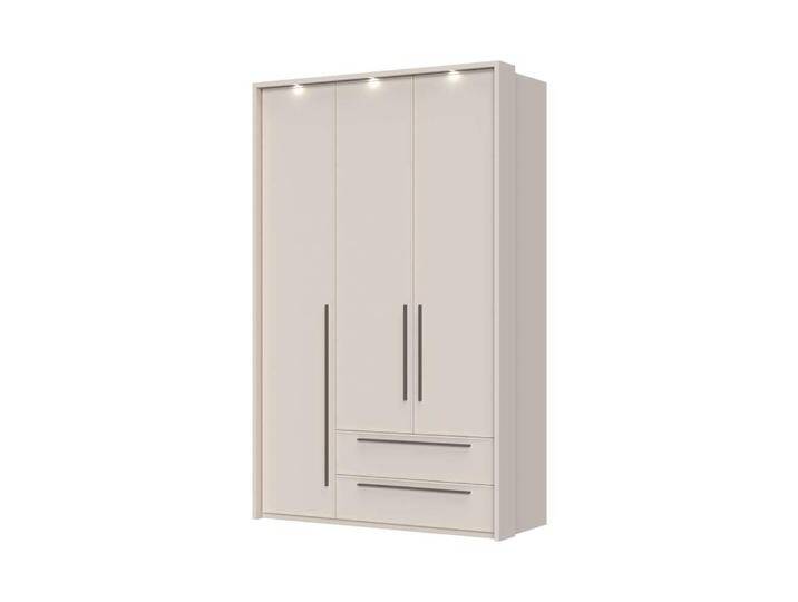 Drehtürenschrank PLACES OF STYLE Opera mit oder ohne Kranz inkl. LED-Bel.,B92,137,182 oder 227 cm , beige (cashmere), B:142cm H:226cm T:60cm, MDF, FSC-zertifizierter Holzwerkstoff, Schränke, Schubkästen, UV lackiert, Soft Close Funktion, Höhenverstellbare Füße von BAUR