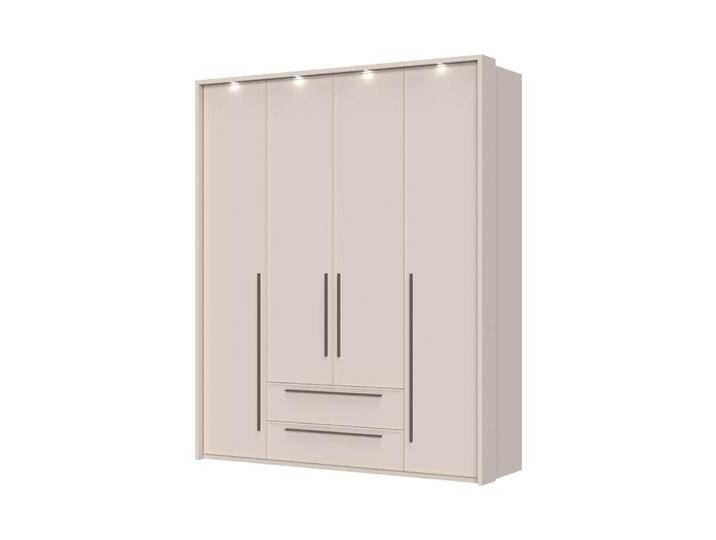Drehtürenschrank PLACES OF STYLE Opera mit oder ohne Kranz inkl. LED-Bel.,B92,137,182 oder 227 cm , beige (cashmere), B:187cm H:226cm T:60cm, MDF, FSC-zertifizierter Holzwerkstoff, Schränke, Schubkästen, UV lackiert, Soft Close Funktion, Höhenverstellbare Füße von BAUR