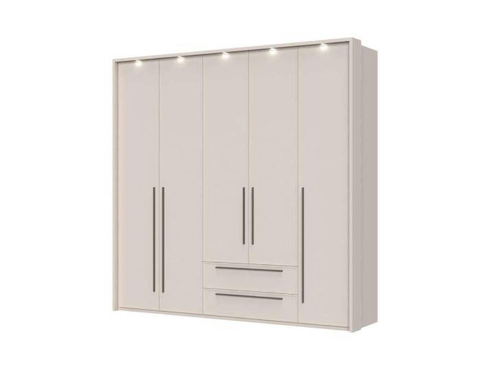 Drehtürenschrank PLACES OF STYLE Opera mit oder ohne Kranz inkl. LED-Bel.,B92,137,182 oder 227 cm , beige (cashmere), B:232cm H:226cm T:60cm, MDF, FSC-zertifizierter Holzwerkstoff, Schränke, Schubkästen, UV lackiert, Soft Close Funktion, Höhenverstellbare Füße von BAUR