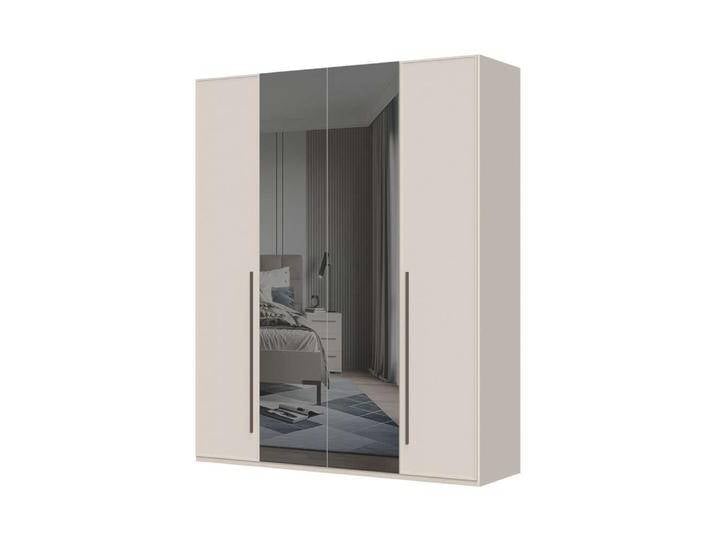 Drehtürenschrank PLACES OF STYLE Opera mit oder ohne Kranz inkl. LED-Beleuchtung, B: 92,137 oder 182 cm , beige (cashmere), B:182cm H:224cm T:56cm, MDF, FSC-zertifizierter Holzwerkstoff, Schränke, UV lackiert, Soft Close Funktion, Höhenverstellbare Füße von BAUR