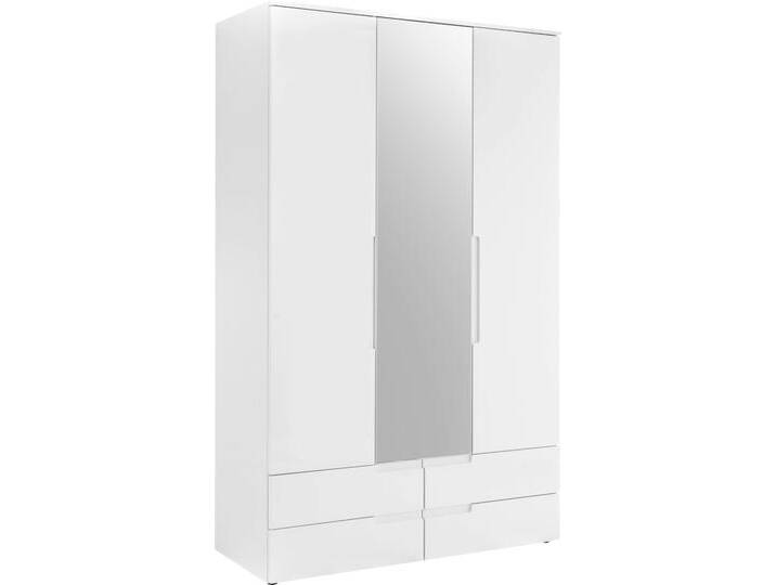 Drehtürenschrank SCHLAFKONTOR Spice , weiß (weiß hochglanz), B:126cm H:208cm T:57cm, MDF, Melamin, Schränke von BAUR