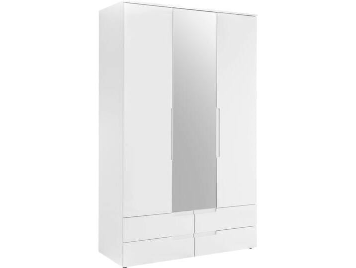 Drehtürenschrank SCHLAFKONTOR Spice , weiß (weiß hochglanz), B:126cm H:208cm T:57cm, MDF, Melamin, Schränke von BAUR