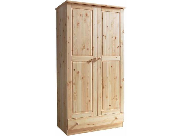 Drehtürenschrank TICAA Moritz , beige (kiefer massiv natur), B:96cm H:187cm T:54cm, Massivholz, Schränke von BAUR