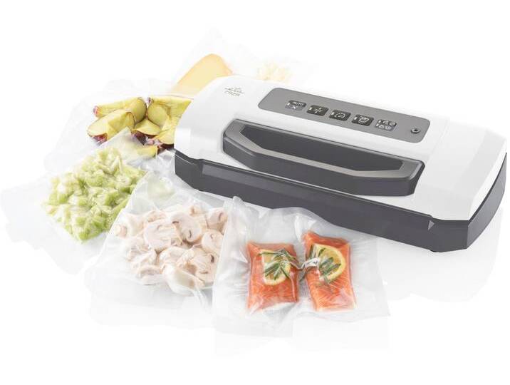 ETA Vakuumierer Caza Pro, ETA576290000 , grau (anthrazit, weiß), B:40,2cm H:10,1cm T:18cm, Vakuumierer, -0,8 Bar, 16 l/min, feste Schweißnahtbreite 2,5 mm, über 100 Zyklen von BAUR