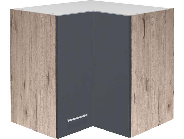 Eckhängeschrank FLEX-WELL Morena , grau (basaltgrau, san remo eiche), B:60cm H:54,8cm T:32cm, Holzwerkstoff, Schränke, Küchenhängeschrank, (B x H x T) 60 x 54,8 x 32 cm - als Ecklösung von BAUR