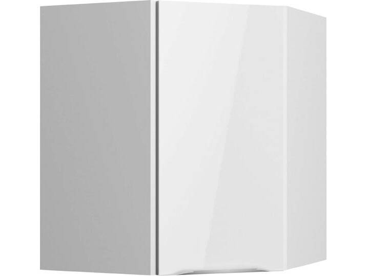 Eckhängeschrank KOCHSTATION KS-Aken , weiß (weiß hochglanz, weiß), B:60cm H:70,4cm T:34,6cm, Schränke, Eckhängeschrank von BAUR