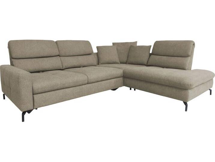 Ecksofa ALINA Louis , beige (beige tcm 12), B:260cm H:127cm T:228cm, Struktur fein TCM (100% Polyester), Sofas, Breite 260 cm, Rückenlehnenverstellung, wahlweise mit Bettfunktion von BAUR