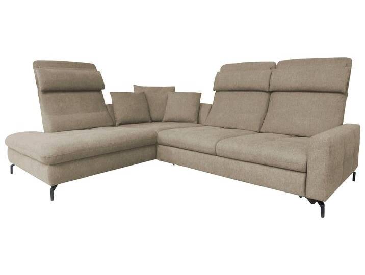 Ecksofa ALINA Louis , beige (beige tcm 12), B:260cm H:127cm T:228cm, Struktur fein TCM (100% Polyester), Sofas, Breite 260 cm, Rückenlehnenverstellung, wahlweise mit Bettfunktion von BAUR