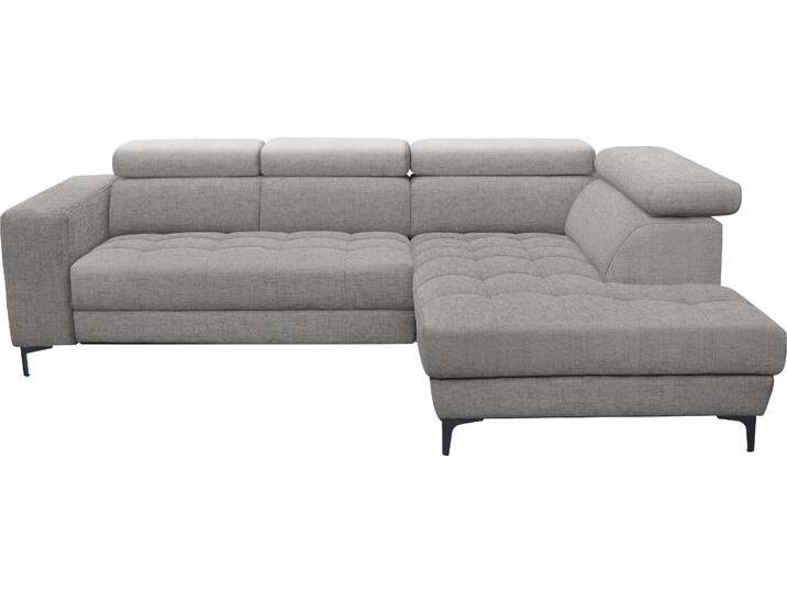 Ecksofa ALINA Valea , grau (kiesel tta 9), B:274cm H:102cm T:207cm, Struktur TTA (100% Polyester), Sofas, mit Rückenlehnenverstellung, wahlweise mit ausziehbarer Liegefläche von BAUR