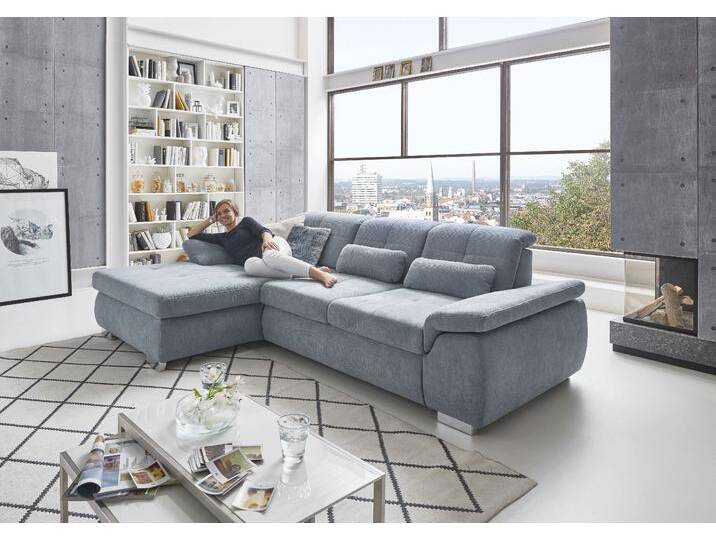 Ecksofa DIE PLANBAR MP-IN16037 L-Form mit Kaltschaum-Polsterung , blau (ice), B:289cm H:85cm T:195cm, 100% Polyester, Sofas, mit Sitztiefenverstellung & Zierkissen von BAUR