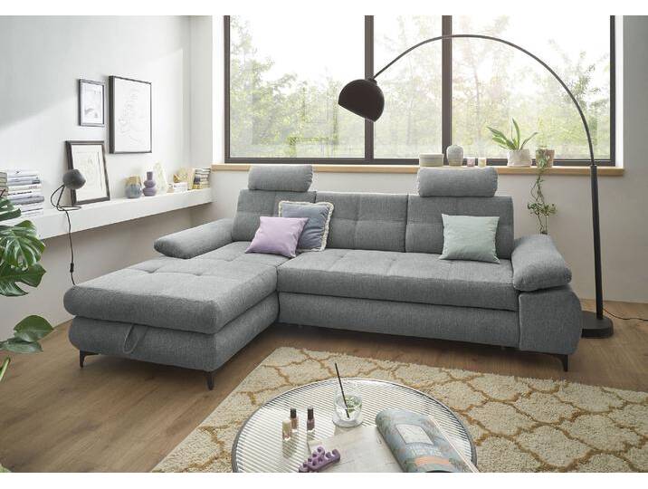 Ecksofa ED EXCITING DESIGN Altona L-Form , grau, B:274cm H:88cm T:177cm, 100% Polyester, Sofas, mit Bettfunktion, Bettkasten, Armteilverstellung & Kopfstützen Ecksofa ED EXCITING DESIGN Altona L-Form , grau, B:274cm H:88cm T:177cm, 100% Polyester, Sofas, mit Bettfunktion, Bettkasten, Armteilverstellung & Kopfstützen von BAUR