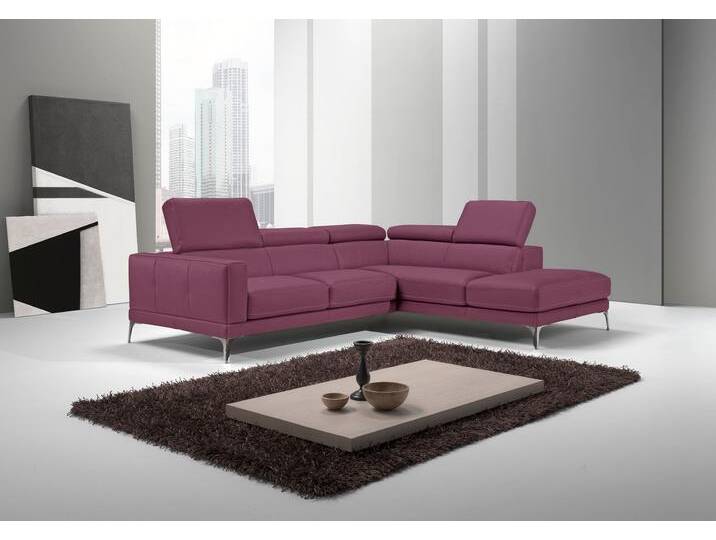 Ecksofa EGOITALIANO Claudie, Designsofa mit extrakomfortablem Sitzkomfort , lila (violett), B:268cm H:97cm T:226cm, Luxus-Microfaser (100% Polyester) Leder u00bbBULLu00ab (echtes Rindsleder). Geschliffenes, pigmentiertes und behandeltes Rindsleder mit einer Dicke von 1, 3-1, 5 mm. Dieses Leder zeigt eine ziemlich weiche Hand mit einem halb undurchsichtigen Aussehen. Es handelt sich um ein geschütztes Leder. Eine leichte Deckschicht schützt sie vor Flecken, ohne ihre ursprünglichen Eigenschaften zu verändern. Die geschützten Leder kombinieren die Vorteile von Natürlichkeit und Weichheit mit einer guten Beständigkeit gegen Verschleiß und Ausbleichen. Das Vorhandensein der charakteristischen Zeichen, die das Leben des Tieres bestimmen, wie Narben, Körnungsunterschiede, Falten, Adern, Disharmonien in Farbtönen, beweisen ihre absolute Echtheit und großen Wert., Sofas, Inkl. Kopfteilverstellung, L-Form von BAUR