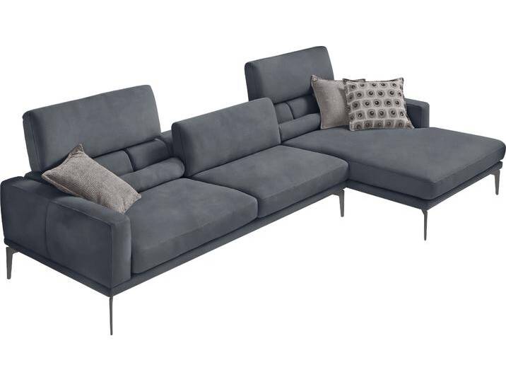 Ecksofa EGOITALIANO Masu, Design trifft sensationellen Sitzkomfort , grau (charcoal), B:277cm H:95cm T:157cm, Sofas, inkl. 2 Kissenrollen, Rückenelemente manuell verstellbar, Metallfüße von BAUR