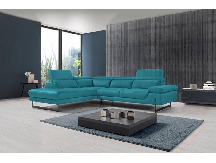 Ecksofa EGOITALIANO Queenie, extravagantes Sofa mit erstklassigem Sitzkomfort , blau (türkis), B:284cm H:95cm T:108cm, Luxus-Microfaser (100% Polyester) Leder u00bbBULLu00ab (echtes Rindsleder). Geschliffenes, pigmentiertes und behandeltes Rindsleder mit einer Dicke von 1, 3-1, 5 mm. Dieses Leder zeigt eine ziemlich weiche Hand mit einem halb undurchsichtigen Aussehen. Es handelt sich um ein geschütztes Leder. Eine leichte Deckschicht schützt sie vor Flecken, ohne ihre ursprünglichen Eigenschaften zu verändern. Die geschützten Leder kombinieren die Vorteile von Natürlichkeit und Weichheit mit einer guten Beständigkeit gegen Verschleiß und Ausbleichen. Das Vorhandensein der charakteristischen Zeichen, die das Leben des Tieres bestimmen, wie Narben, Körnungsunterschiede, Falten, Adern, Disharmonien in Farbtönen, beweisen ihre absolute Echtheit und großen Wert. Leder u00bbBACIOu00ab (echtes Rindsleder). Halbnarbiges Naturleder mit einer Dicke von 1, 6-1, 8 mm. BACIO hat eine weiche und wachsartige Hand mit halb undurchsichtigem Aussehen. Es handelt sich um ein Naturleder, das die ursprünglichen Eigenschaften der Lederhäute nicht verändert. Das Vorhandensein von verheilten Narben, Körnungsunterschiede, Falten, Adern, Unterschiede in den Farbtönen und andere Spuren, die die Natur auf diesen Fellen hinterlassen hat, sind ein Beweis für die absolute Echtheit und das Zeugnis ihres großen Wertes. Leder u00bbCAREZZAu00ab (Rindsleder). Halbnarbiges Naturleder mit einer Dicke von 1, 2-1, 4 mm. Es hat eine weiche und wachsartige Hand mit halb undurchsichtigem Aussehen. CAREZZA ist ein Naturleder, das die ursprünglichen Eigenschaften der Mäntel nicht verändert. Das Vorhandensein von verheilten Narben, Körnungsunterschiede, Falten, Adern, Unterschiede in den Farbtönen und andere Spuren, die die Natur auf diesen Fellen hinterlassen hat, sind ein Beweis für die absolute Echtheit und das Zeugnis ihres großen Wertes., Sofas, mit verstellbarer Armlehne und Kopfteilen für Wohlfühlkomfort von BAUR