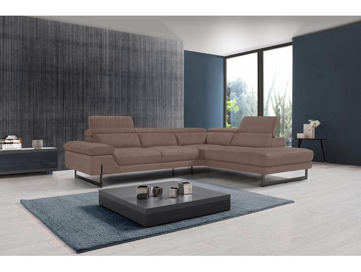 Ecksofa EGOITALIANO Queenie, extravagantes Sofa mit erstklassigem Sitzkomfort , braun (mud), B:284cm H:95cm T:108cm, Luxus-Microfaser (100% Polyester) Leder u00bbBULLu00ab (echtes Rindsleder). Geschliffenes, pigmentiertes und behandeltes Rindsleder mit einer Dicke von 1, 3-1, 5 mm. Dieses Leder zeigt eine ziemlich weiche Hand mit einem halb undurchsichtigen Aussehen. Es handelt sich um ein geschütztes Leder. Eine leichte Deckschicht schützt sie vor Flecken, ohne ihre ursprünglichen Eigenschaften zu verändern. Die geschützten Leder kombinieren die Vorteile von Natürlichkeit und Weichheit mit einer guten Beständigkeit gegen Verschleiß und Ausbleichen. Das Vorhandensein der charakteristischen Zeichen, die das Leben des Tieres bestimmen, wie Narben, Körnungsunterschiede, Falten, Adern, Disharmonien in Farbtönen, beweisen ihre absolute Echtheit und großen Wert. Leder u00bbBACIOu00ab (echtes Rindsleder). Halbnarbiges Naturleder mit einer Dicke von 1, 6-1, 8 mm. BACIO hat eine weiche und wachsartige Hand mit halb undurchsichtigem Aussehen. Es handelt sich um ein Naturleder, das die ursprünglichen Eigenschaften der Lederhäute nicht verändert. Das Vorhandensein von verheilten Narben, Körnungsunterschiede, Falten, Adern, Unterschiede in den Farbtönen und andere Spuren, die die Natur auf diesen Fellen hinterlassen hat, sind ein Beweis für die absolute Echtheit und das Zeugnis ihres großen Wertes. Leder u00bbCAREZZAu00ab (Rindsleder). Halbnarbiges Naturleder mit einer Dicke von 1, 2-1, 4 mm. Es hat eine weiche und wachsartige Hand mit halb undurchsichtigem Aussehen. CAREZZA ist ein Naturleder, das die ursprünglichen Eigenschaften der Mäntel nicht verändert. Das Vorhandensein von verheilten Narben, Körnungsunterschiede, Falten, Adern, Unterschiede in den Farbtönen und andere Spuren, die die Natur auf diesen Fellen hinterlassen hat, sind ein Beweis für die absolute Echtheit und das Zeugnis ihres großen Wertes., Sofas, mit verstellbarer Armlehne und Kopfteilen für Wohlfühlkomfort von BAUR