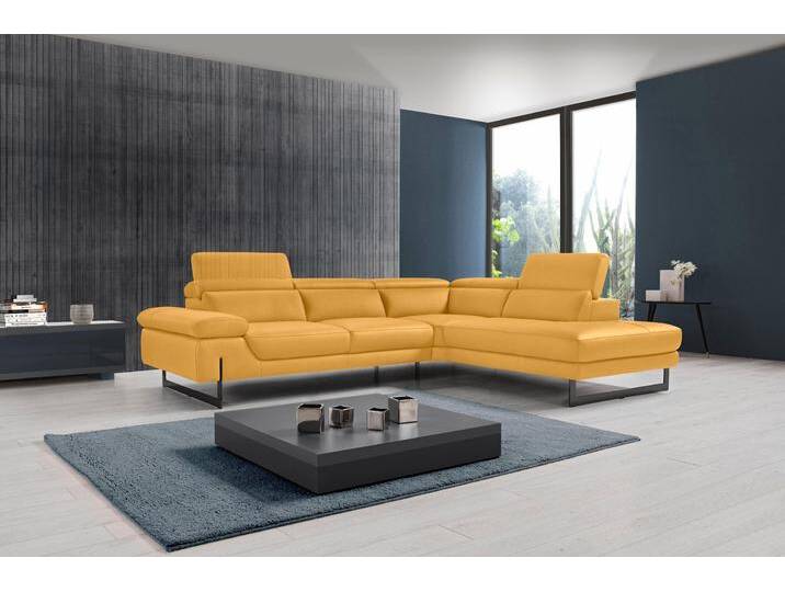Ecksofa EGOITALIANO Queenie, extravagantes Sofa mit erstklassigem Sitzkomfort , gelb, B:284cm H:95cm T:108cm, Luxus-Microfaser (100% Polyester) Leder u00bbBULLu00ab (echtes Rindsleder). Geschliffenes, pigmentiertes und behandeltes Rindsleder mit einer Dicke von 1, 3-1, 5 mm. Dieses Leder zeigt eine ziemlich weiche Hand mit einem halb undurchsichtigen Aussehen. Es handelt sich um ein geschütztes Leder. Eine leichte Deckschicht schützt sie vor Flecken, ohne ihre ursprünglichen Eigenschaften zu verändern. Die geschützten Leder kombinieren die Vorteile von Natürlichkeit und Weichheit mit einer guten Beständigkeit gegen Verschleiß und Ausbleichen. Das Vorhandensein der charakteristischen Zeichen, die das Leben des Tieres bestimmen, wie Narben, Körnungsunterschiede, Falten, Adern, Disharmonien in Farbtönen, beweisen ihre absolute Echtheit und großen Wert. Leder u00bbBACIOu00ab (echtes Rindsleder). Halbnarbiges Naturleder mit einer Dicke von 1, 6-1, 8 mm. BACIO hat eine weiche und wachsartige Hand mit halb undurchsichtigem Aussehen. Es handelt sich um ein Naturleder, das die ursprünglichen Eigenschaften der Lederhäute nicht verändert. Das Vorhandensein von verheilten Narben, Körnungsunterschiede, Falten, Adern, Unterschiede in den Farbtönen und andere Spuren, die die Natur auf diesen Fellen hinterlassen hat, sind ein Beweis für die absolute Echtheit und das Zeugnis ihres großen Wertes. Leder u00bbCAREZZAu00ab (Rindsleder). Halbnarbiges Naturleder mit einer Dicke von 1, 2-1, 4 mm. Es hat eine weiche und wachsartige Hand mit halb undurchsichtigem Aussehen. CAREZZA ist ein Naturleder, das die ursprünglichen Eigenschaften der Mäntel nicht verändert. Das Vorhandensein von verheilten Narben, Körnungsunterschiede, Falten, Adern, Unterschiede in den Farbtönen und andere Spuren, die die Natur auf diesen Fellen hinterlassen hat, sind ein Beweis für die absolute Echtheit und das Zeugnis ihres großen Wertes., Sofas, mit verstellbarer Armlehne und Kopfteilen für Wohlfühlkomfort von BAUR
