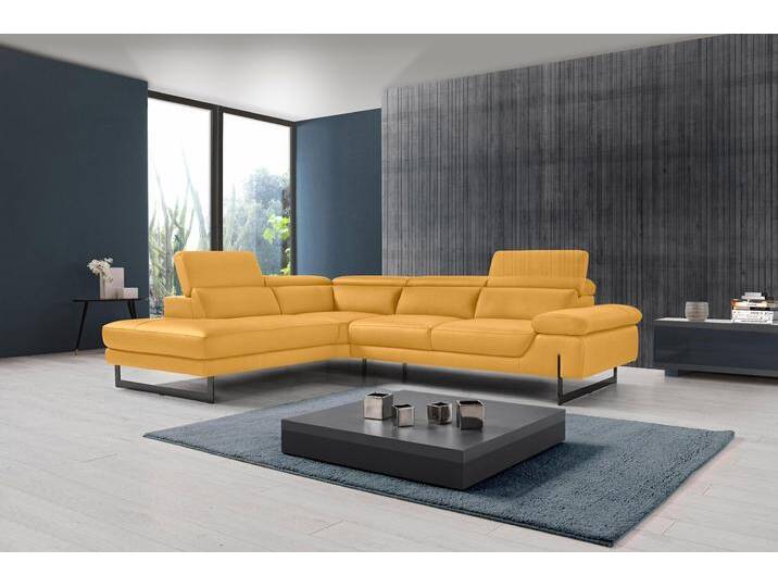 Ecksofa EGOITALIANO Queenie, extravagantes Sofa mit erstklassigem Sitzkomfort , gelb, B:284cm H:95cm T:108cm, Luxus-Microfaser (100% Polyester) Leder u00bbBULLu00ab (echtes Rindsleder). Geschliffenes, pigmentiertes und behandeltes Rindsleder mit einer Dicke von 1, 3-1, 5 mm. Dieses Leder zeigt eine ziemlich weiche Hand mit einem halb undurchsichtigen Aussehen. Es handelt sich um ein geschütztes Leder. Eine leichte Deckschicht schützt sie vor Flecken, ohne ihre ursprünglichen Eigenschaften zu verändern. Die geschützten Leder kombinieren die Vorteile von Natürlichkeit und Weichheit mit einer guten Beständigkeit gegen Verschleiß und Ausbleichen. Das Vorhandensein der charakteristischen Zeichen, die das Leben des Tieres bestimmen, wie Narben, Körnungsunterschiede, Falten, Adern, Disharmonien in Farbtönen, beweisen ihre absolute Echtheit und großen Wert. Leder u00bbBACIOu00ab (echtes Rindsleder). Halbnarbiges Naturleder mit einer Dicke von 1, 6-1, 8 mm. BACIO hat eine weiche und wachsartige Hand mit halb undurchsichtigem Aussehen. Es handelt sich um ein Naturleder, das die ursprünglichen Eigenschaften der Lederhäute nicht verändert. Das Vorhandensein von verheilten Narben, Körnungsunterschiede, Falten, Adern, Unterschiede in den Farbtönen und andere Spuren, die die Natur auf diesen Fellen hinterlassen hat, sind ein Beweis für die absolute Echtheit und das Zeugnis ihres großen Wertes. Leder u00bbCAREZZAu00ab (Rindsleder). Halbnarbiges Naturleder mit einer Dicke von 1, 2-1, 4 mm. Es hat eine weiche und wachsartige Hand mit halb undurchsichtigem Aussehen. CAREZZA ist ein Naturleder, das die ursprünglichen Eigenschaften der Mäntel nicht verändert. Das Vorhandensein von verheilten Narben, Körnungsunterschiede, Falten, Adern, Unterschiede in den Farbtönen und andere Spuren, die die Natur auf diesen Fellen hinterlassen hat, sind ein Beweis für die absolute Echtheit und das Zeugnis ihres großen Wertes., Sofas, mit verstellbarer Armlehne und Kopfteilen für Wohlfühlkomfort von BAUR