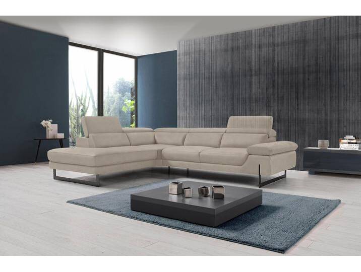 Ecksofa EGOITALIANO Queenie, extravagantes Sofa mit erstklassigem Sitzkomfort , grau (opal grau), B:284cm H:95cm T:108cm, Luxus-Microfaser (100% Polyester) Leder u00bbBULLu00ab (echtes Rindsleder). Geschliffenes, pigmentiertes und behandeltes Rindsleder mit einer Dicke von 1, 3-1, 5 mm. Dieses Leder zeigt eine ziemlich weiche Hand mit einem halb undurchsichtigen Aussehen. Es handelt sich um ein geschütztes Leder. Eine leichte Deckschicht schützt sie vor Flecken, ohne ihre ursprünglichen Eigenschaften zu verändern. Die geschützten Leder kombinieren die Vorteile von Natürlichkeit und Weichheit mit einer guten Beständigkeit gegen Verschleiß und Ausbleichen. Das Vorhandensein der charakteristischen Zeichen, die das Leben des Tieres bestimmen, wie Narben, Körnungsunterschiede, Falten, Adern, Disharmonien in Farbtönen, beweisen ihre absolute Echtheit und großen Wert. Leder u00bbBACIOu00ab (echtes Rindsleder). Halbnarbiges Naturleder mit einer Dicke von 1, 6-1, 8 mm. BACIO hat eine weiche und wachsartige Hand mit halb undurchsichtigem Aussehen. Es handelt sich um ein Naturleder, das die ursprünglichen Eigenschaften der Lederhäute nicht verändert. Das Vorhandensein von verheilten Narben, Körnungsunterschiede, Falten, Adern, Unterschiede in den Farbtönen und andere Spuren, die die Natur auf diesen Fellen hinterlassen hat, sind ein Beweis für die absolute Echtheit und das Zeugnis ihres großen Wertes. Leder u00bbCAREZZAu00ab (Rindsleder). Halbnarbiges Naturleder mit einer Dicke von 1, 2-1, 4 mm. Es hat eine weiche und wachsartige Hand mit halb undurchsichtigem Aussehen. CAREZZA ist ein Naturleder, das die ursprünglichen Eigenschaften der Mäntel nicht verändert. Das Vorhandensein von verheilten Narben, Körnungsunterschiede, Falten, Adern, Unterschiede in den Farbtönen und andere Spuren, die die Natur auf diesen Fellen hinterlassen hat, sind ein Beweis für die absolute Echtheit und das Zeugnis ihres großen Wertes., Sofas, mit verstellbarer Armlehne und Kopfteilen für Wohlfühlkomfort von BAUR