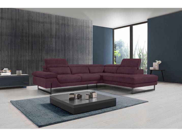 Ecksofa EGOITALIANO Queenie, extravagantes Sofa mit erstklassigem Sitzkomfort , lila (plum), B:284cm H:95cm T:108cm, Luxus-Microfaser (100% Polyester) Leder u00bbBULLu00ab (echtes Rindsleder). Geschliffenes, pigmentiertes und behandeltes Rindsleder mit einer Dicke von 1, 3-1, 5 mm. Dieses Leder zeigt eine ziemlich weiche Hand mit einem halb undurchsichtigen Aussehen. Es handelt sich um ein geschütztes Leder. Eine leichte Deckschicht schützt sie vor Flecken, ohne ihre ursprünglichen Eigenschaften zu verändern. Die geschützten Leder kombinieren die Vorteile von Natürlichkeit und Weichheit mit einer guten Beständigkeit gegen Verschleiß und Ausbleichen. Das Vorhandensein der charakteristischen Zeichen, die das Leben des Tieres bestimmen, wie Narben, Körnungsunterschiede, Falten, Adern, Disharmonien in Farbtönen, beweisen ihre absolute Echtheit und großen Wert. Leder u00bbBACIOu00ab (echtes Rindsleder). Halbnarbiges Naturleder mit einer Dicke von 1, 6-1, 8 mm. BACIO hat eine weiche und wachsartige Hand mit halb undurchsichtigem Aussehen. Es handelt sich um ein Naturleder, das die ursprünglichen Eigenschaften der Lederhäute nicht verändert. Das Vorhandensein von verheilten Narben, Körnungsunterschiede, Falten, Adern, Unterschiede in den Farbtönen und andere Spuren, die die Natur auf diesen Fellen hinterlassen hat, sind ein Beweis für die absolute Echtheit und das Zeugnis ihres großen Wertes. Leder u00bbCAREZZAu00ab (Rindsleder). Halbnarbiges Naturleder mit einer Dicke von 1, 2-1, 4 mm. Es hat eine weiche und wachsartige Hand mit halb undurchsichtigem Aussehen. CAREZZA ist ein Naturleder, das die ursprünglichen Eigenschaften der Mäntel nicht verändert. Das Vorhandensein von verheilten Narben, Körnungsunterschiede, Falten, Adern, Unterschiede in den Farbtönen und andere Spuren, die die Natur auf diesen Fellen hinterlassen hat, sind ein Beweis für die absolute Echtheit und das Zeugnis ihres großen Wertes., Sofas, mit verstellbarer Armlehne und Kopfteilen für Wohlfühlkomfort von BAUR