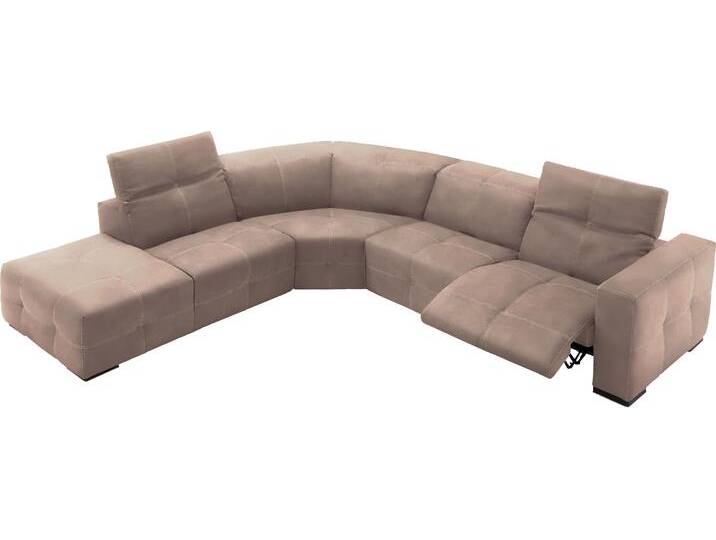 Ecksofa EGOITALIANO Sauvanne, Designsofa der Extraklasse, elegant und bequem , beige (puder), B:300cm H:100cm T:274cm, Leder »BULL« (echtes Rindsleder). Geschliffenes, pigmentiertes und behandeltes Rindsleder mit einer Dicke von 1, 3-1, 5 mm. Dieses Leder zeigt eine ziemlich weiche Hand mit einem halb undurchsichtigen Aussehen. Es handelt sich um ein geschütztes Leder. Eine leichte Deckschicht schützt sie vor Flecken, ohne ihre ursprünglichen Eigenschaften zu verändern. Die geschützten Leder kombinieren die Vorteile von Natürlichkeit und Weichheit mit einer guten Beständigkeit gegen Verschleiß und Ausbleichen. Das Vorhandensein der charakteristischen Zeichen, die das Leben des Tieres bestimmen, wie Narben, Körnungsunterschiede, Falten, Adern, Disharmonien in Farbtönen, beweisen ihre absolute Echtheit und großen Wert., Sofas, wahlweise mit elektrischer Relaxfunktion, Kopfteilverstellung von BAUR