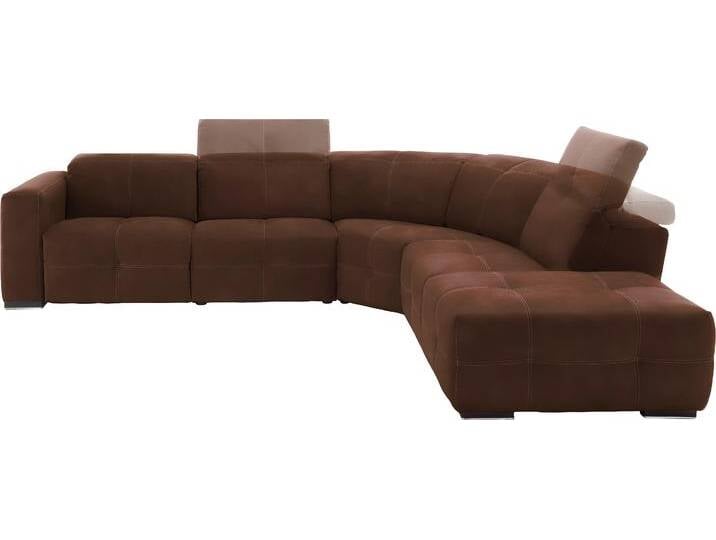 Ecksofa EGOITALIANO Sauvanne, Designsofa der Extraklasse, elegant und bequem , grau (taupe), B:300cm H:100cm T:274cm, Leder »BULL« (echtes Rindsleder). Geschliffenes, pigmentiertes und behandeltes Rindsleder mit einer Dicke von 1, 3-1, 5 mm. Dieses Leder zeigt eine ziemlich weiche Hand mit einem halb undurchsichtigen Aussehen. Es handelt sich um ein geschütztes Leder. Eine leichte Deckschicht schützt sie vor Flecken, ohne ihre ursprünglichen Eigenschaften zu verändern. Die geschützten Leder kombinieren die Vorteile von Natürlichkeit und Weichheit mit einer guten Beständigkeit gegen Verschleiß und Ausbleichen. Das Vorhandensein der charakteristischen Zeichen, die das Leben des Tieres bestimmen, wie Narben, Körnungsunterschiede, Falten, Adern, Disharmonien in Farbtönen, beweisen ihre absolute Echtheit und großen Wert., Sofas, wahlweise mit elektrischer Relaxfunktion, Kopfteilverstellung von BAUR
