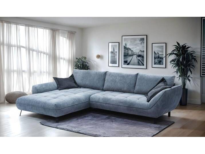 Ecksofa EXXPO - SOFA FASHION Biarritz modern und elegantes Mega Sofa mit tollem Sitzkomfort, L-Form , sky, night blau, B:324cm H:92cm T:203cm, Sofas, XXL– Longchair Ecke in hochwertiger Verarbeitung, Stellmaße 324x203cm von BAUR