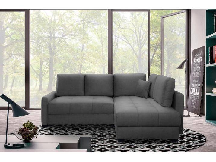 Ecksofa EXXPO - SOFA FASHION Chester, Boxspring Federkern-Polsterung für bequemeren Sitzkomfort , grau, B:241cm H:92cm T:182cm, Sofas, L-Form, schmale Armlehnen, Bettfunktion u. Bettkasten von BAUR