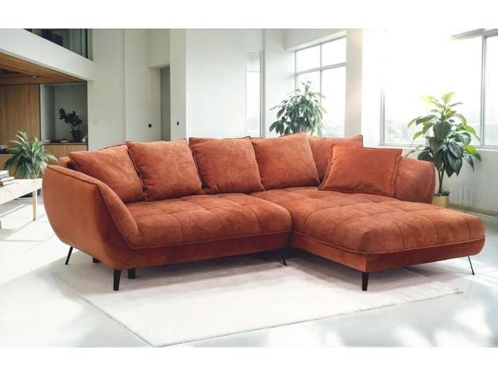 Ecksofa EXXPO - SOFA FASHION Midway mit einfacher Easy-Lift-Bettfunktion, bequem und modern , braun (rust), B:282cm H:91cm T:187cm, Sofas, inkl. Bettfunktion und praktischem Bettkasten, L-Form von BAUR