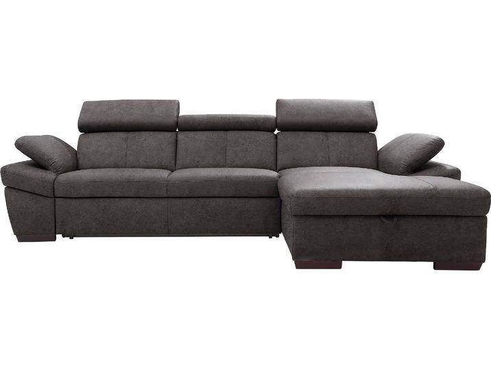 Ecksofa EXXPO - SOFA FASHION Salerno, klassisch modernes Funktionssofa, hoher Sitzkomfort, L-Form , grau (elefant), B:280cm H:77cm T:170cm, Microfaser-Primabelle (100% Polyester), NaturLEDER, Kunstleder, Lederfaserstoff, Luxus-Microfaser Lederoptik, Sofas, inkl. Kopf- und Armteilverstellung, wahlweise mit Bettfunktion von BAUR