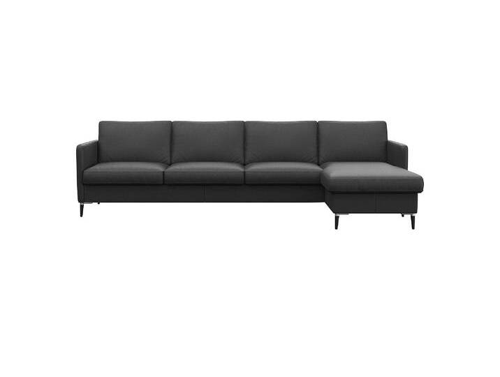 Ecksofa FLEXLUX Fiore, L-Form, bequem und komfortabel durch hochwertigem Sitzaufbau , schwarz (deep schwarz), B:280cm H:85cm T:159cm, Sofas, schmale Armlehnen, Kaltschaum, Füße Alu+schwarz von BAUR