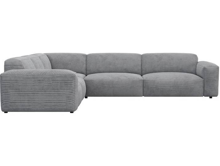 Ecksofa FLEXLUX Lucera, super bequem durch hochwertigen Sitzaufbau mit Kaltschaum , grau (soft grau), B:319cm H:73cm T:285cm, 85% Polyester/15%Polyamide, Sofas, modern & anschmiegsam, L-Form, Designsofa von BAUR