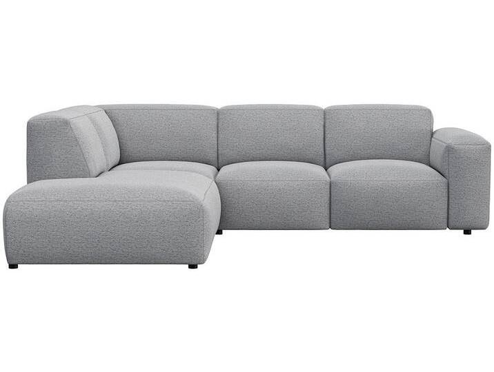 Ecksofa FLEXLUX Lucera, super bequem durch hochwertigen Sitzaufbau mit Kaltschaum , grau (sophisto grau), B:256cm H:73cm T:231cm, 100% Polyester, Sofas, modern & anschmiegsam, L-Form, Designsofa von BAUR