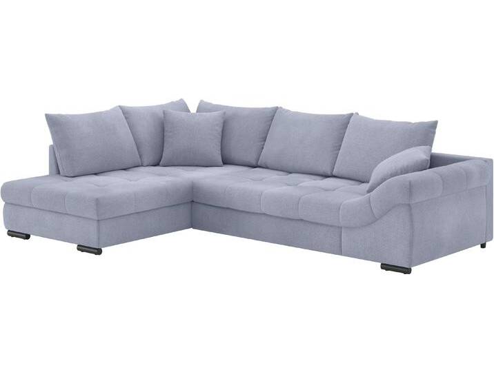 Ecksofa MR. COUCH Allegro, L-Form , blau (memphis 1676 blau grau), B:303cm H:86cm T:202cm, Memphis (Grundgewebe - 100% Polyester; Nutzschicht- 90% Polyester / 10% Polyamide), Sofas, mit Hochschläfer-Bettauszug, wahlweise mit Kaltschaum von BAUR