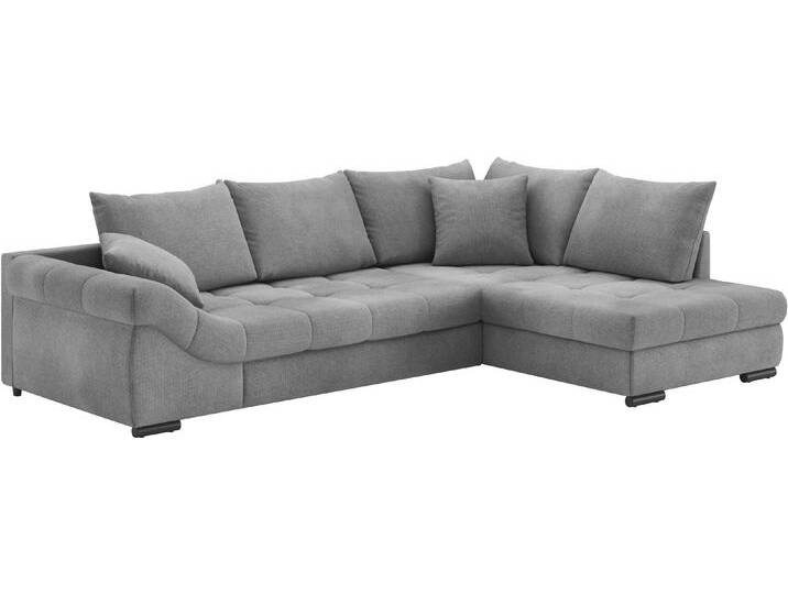 Ecksofa MR. COUCH Allegro, L-Form , grau (memphis 20 stone), B:303cm H:86cm T:202cm, Memphis (Grundgewebe - 100% Polyester; Nutzschicht- 90% Polyester / 10% Polyamide), Sofas, mit Hochschläfer-Bettauszug, wahlweise mit Kaltschaum von BAUR