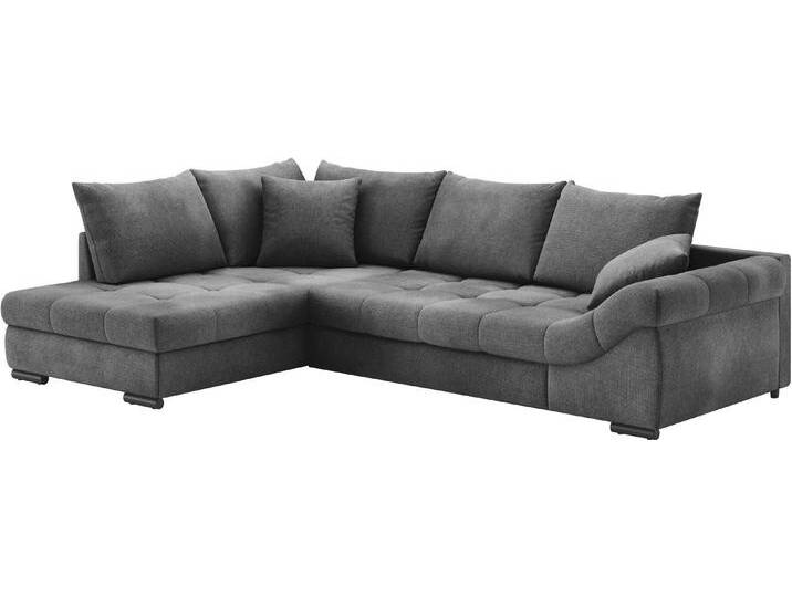 Ecksofa MR. COUCH Allegro, L-Form , schwarz (memphis 17 schwarz), B:303cm H:86cm T:202cm, Memphis (Grundgewebe - 100% Polyester; Nutzschicht- 90% Polyester / 10% Polyamide), Sofas, mit Hochschläfer-Bettauszug, wahlweise mit Kaltschaum von BAUR
