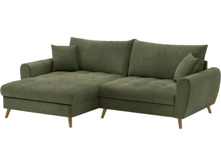 Ecksofa MR. COUCH Blackburn II L-Form , grün (memphis 12 grün), B:246cm H:71cm T:170cm, Memphis (Grundgewebe - 100% Polyester; Nutzschicht- 90% Polyester / 10% Polyamide), Sofas, Wahlweise mit Kaltschaumpolsterung bis 140 kg belastbar von BAUR