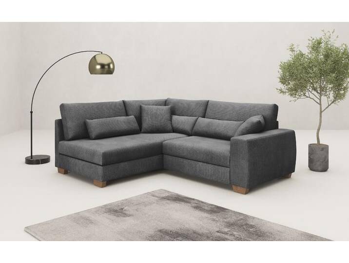Ecksofa MR. COUCH Helena L-Form, bis 140 kg belastbar , schwarz (memphis 17 schwarz), B:227cm H:68cm T:190cm, Memphis (Grundgewebe - 100% Polyester; Nutzschicht- 90% Polyester / 10% Polyamide), Sofas, mit Taschenfederkern, wahlweise mit Bettfunktion von BAUR