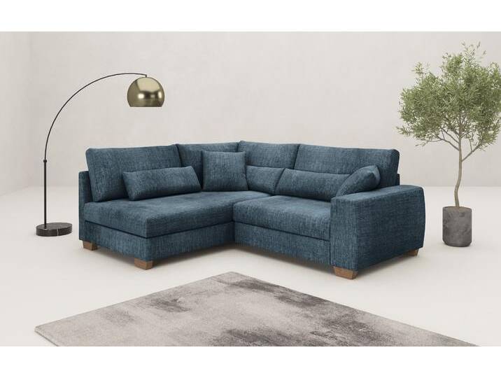 Ecksofa MR. COUCH Hilla L-Form , blau (ocean), B:227cm H:68cm T:190cm, Novaclean Avanti (100% Polyester), Sofas, Mit Federkern, wahlweise mit Bettfunktion und Taschenfederkern von BAUR