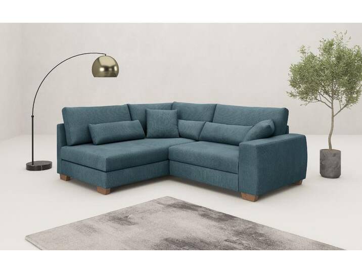 Ecksofa MR. COUCH Helena L-Form , blau (petrol), B:227cm H:68cm T:190cm, Novaclean Avanti (100% Polyester), Sofas, Mit Federkern, wahlweise mit Bettfunktion und Taschenfederkern von BAUR