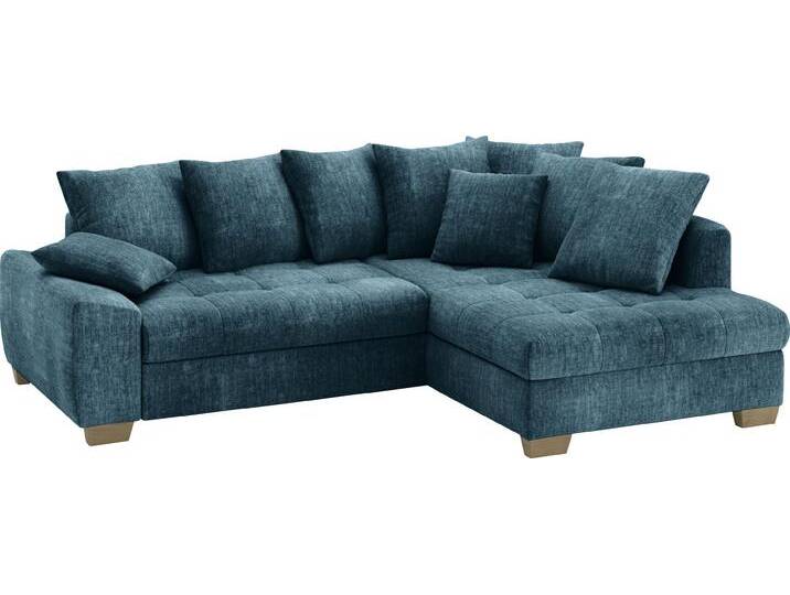 Ecksofa MR. COUCH Nikita II, L-Form, bis 140kg pro Sitzplatz belastbar , blau (dolce 13 ocean), B:243cm H:88cm T:190cm, Dolce (100% Polyester), Sofas, mit Kaltschaumpolsterung, wahlweise mit Bett und Bettkasten von BAUR