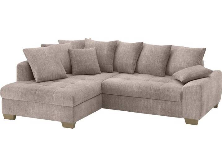 Ecksofa MR. COUCH Nikita II, L-Form, bis 140kg pro Sitzplatz belastbar , grau (dolce 4 taupe), B:243cm H:88cm T:190cm, Dolce (100% Polyester), Sofas, mit Kaltschaumpolsterung, wahlweise mit Bett und Bettkasten von BAUR