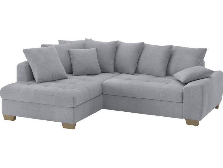 Ecksofa MR. COUCH Nikita II, L-Form, bis 140kg pro Sitzplatz belastbar , grau (memphis 45 grau), B:243cm H:88cm T:190cm, Memphis (Grundgewebe - 100% Polyester; Nutzschicht- 90% Polyester / 10% Polyamide), Sofas, mit Kaltschaumpolsterung, wahlweise mit Bett und Bettkasten von BAUR