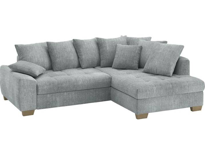 Ecksofa MR. COUCH Nikita II, L-Form, bis 140kg pro Sitzplatz belastbar , silber (dolce 14 silber), B:243cm H:88cm T:190cm, Dolce (100% Polyester), Sofas, mit Kaltschaumpolsterung, wahlweise mit Bett und Bettkasten von BAUR