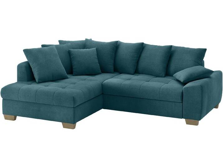 Ecksofa MR. COUCH Nikita II, L-Form , blau, B:243cm H:88cm T:190cm, Memphis (Grundgewebe - 100% Polyester; Nutzschicht- 90% Polyester / 10% Polyamide), Sofas, Wahlweise mit Bettfunktion, Bettkasten & RGB-LED-Beleuchtung von BAUR