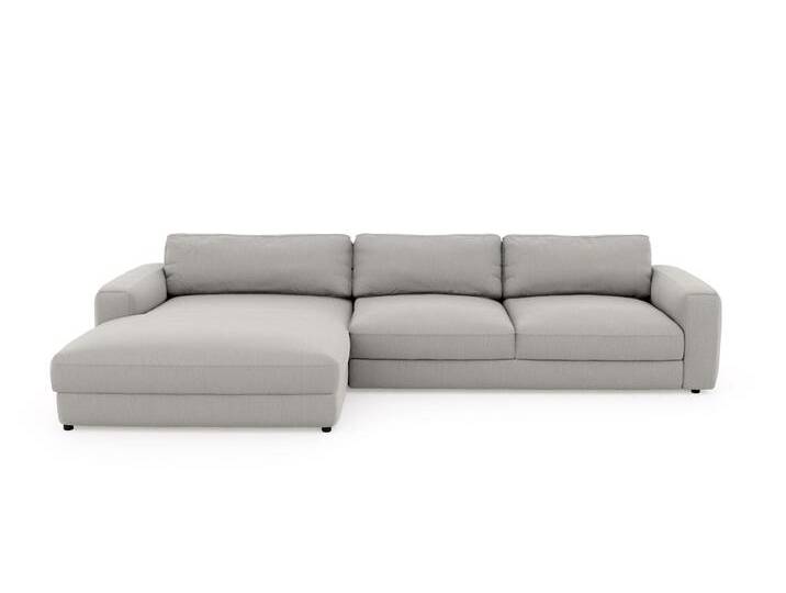 Ecksofa PLACES OF STYLE Bloomfield, elegant, viel Platz, Mega Couch, Breite 303cm, L-Form , grau (opal grau), B:303cm H:84cm T:176cm, 100% Polyester, Sofas, extra tiefe Sitzfläche, wahlweise mit Sitztiefenverstellung von BAUR