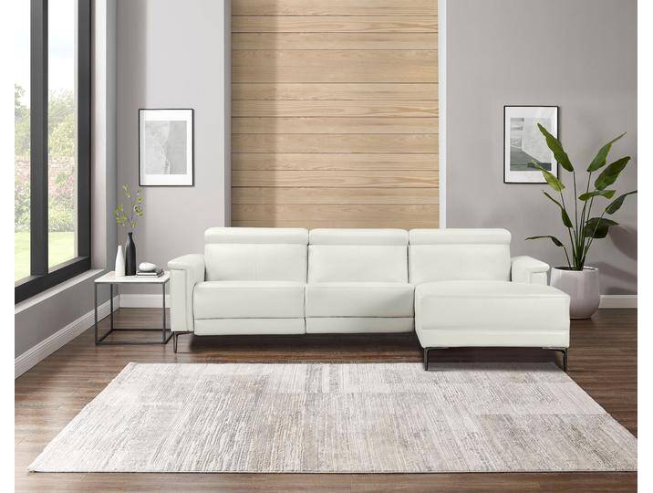 Ecksofa HOME AFFAIRE Lund, L-Form, 261cm, man. o. elektr. Relaxfunktion (mit USB-A) , beige (creme), B:261cm H:97cm T:179cm, Kunstleder 100% Polyurethan, Sofas, und Kopfteilverstellung von Home-affaire