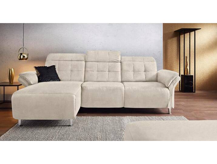 Ecksofa PLACES OF STYLE Manhattan L-Form , beige (creme), B:270cm H:102cm T:168cm, Kunstleder SOFTLUX, Flachgewebe (100% Polyester), Struktur (100% Polyester), Sofas, 2 Sitze mit elektrischer Relaxfunktion, verstellbare Armlehnen von BAUR