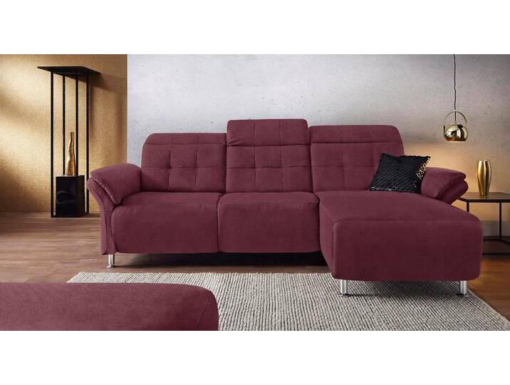 Ecksofa PLACES OF STYLE Manhattan L-Form , lila (chianti), B:270cm H:102cm T:168cm, Kunstleder SOFTLUX, Flachgewebe (100% Polyester), Struktur (100% Polyester), Sofas, 2 Sitze mit elektrischer Relaxfunktion, verstellbare Armlehnen von BAUR