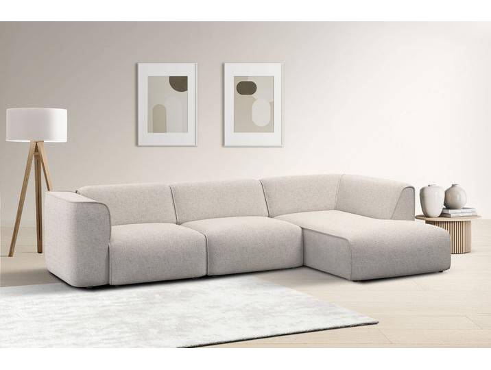 Ecksofa RAUM.ID Merid L-Form, jederzeit durch Module erweiterbar, B/T/H: 295/162/70 cm , grau (hellgrau), B:295cm H:70cm T:162cm, 100% Polyester, Sofas, als Modul oder separat verwendbar, für individuelle Zusammenstellung, Topseller von BAUR